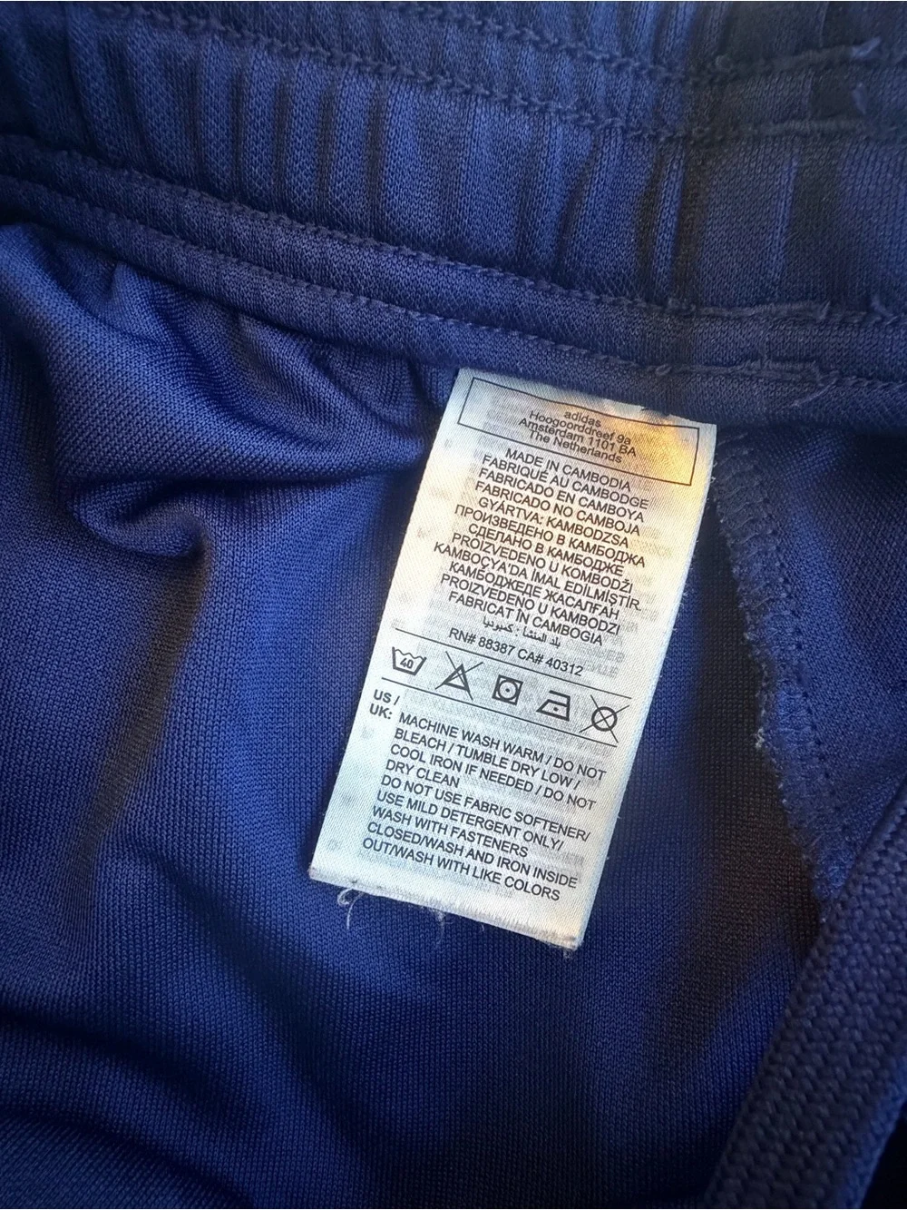 Adidas men’s Navy and White Athletic Track Pants
